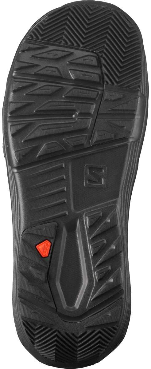 Salomon Women's Ivy BOA SJ Snowboard Boot 2023 - Black snowboard boot with a textured pattern on the sole and heel.