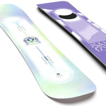 Salomon Women's - Lotus Snowboard 2024 is shown in a purple and white color scheme with a circular logo on top.