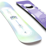 Salomon Women's - Lotus Snowboard 2024 is shown in a purple and white color scheme with a circular logo on top.