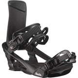 Salomon Women's Nesta Snowboard Binding 2023 - A black snowboard binding with a textured strap and a small logo on the front.