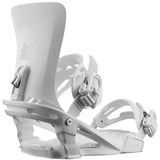 Salomon Women's Nesta Snowboard Binding 2023 - A light gray snowboard binding with a textured footbed and silver buckles.