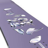 Salomon Women's No Drama Snowboard 2024 - A purple snowboard with a white logo on top and black bindings attached to it.