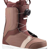Salomon Ladies Pearl BOA Snowboard Boot 2023 - A brown snowboard boot with a black BOA dial on the side and white laces.