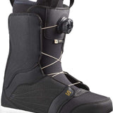 Salomon Ladies Pearl BOA Snowboard Boot 2023 - A black snowboard boot with a textured pattern on the toe and heel areas, featuring a white sole and laces.