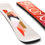 Salomon Women's Rumble Fish Snowboard 2024 - A snowboard with a fish-shaped graphic on its top surface, featuring shades of blue and white.