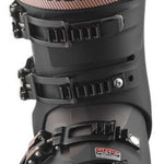 Salomon Women's S/Pro HV 100 Ski Boots 2024 - Black ski boots with white lettering and a pink stripe on the side.