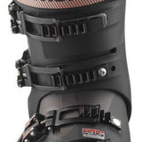 Salomon Women's S/Pro HV 100 Ski Boots 2024 - Black ski boots with white lettering and a pink stripe on the side.