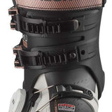 Salomon Women's S/Pro Supra BOA 105 Ski Boots 2024 - Black ski boots with a textured pattern on the tongue and silver buckles.