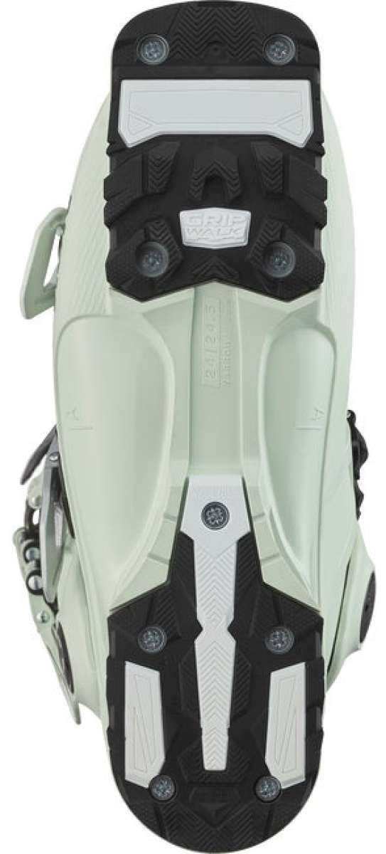 Salomon Women's S Pro Alpha 100 Boot 2024 - Black boot with white logo on top and silver buckles.