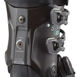 Salomon Women's S/Pro Supra Boa 95 Ski Boots 2024 - Black ski boots with a textured pattern on the side and silver buckles.