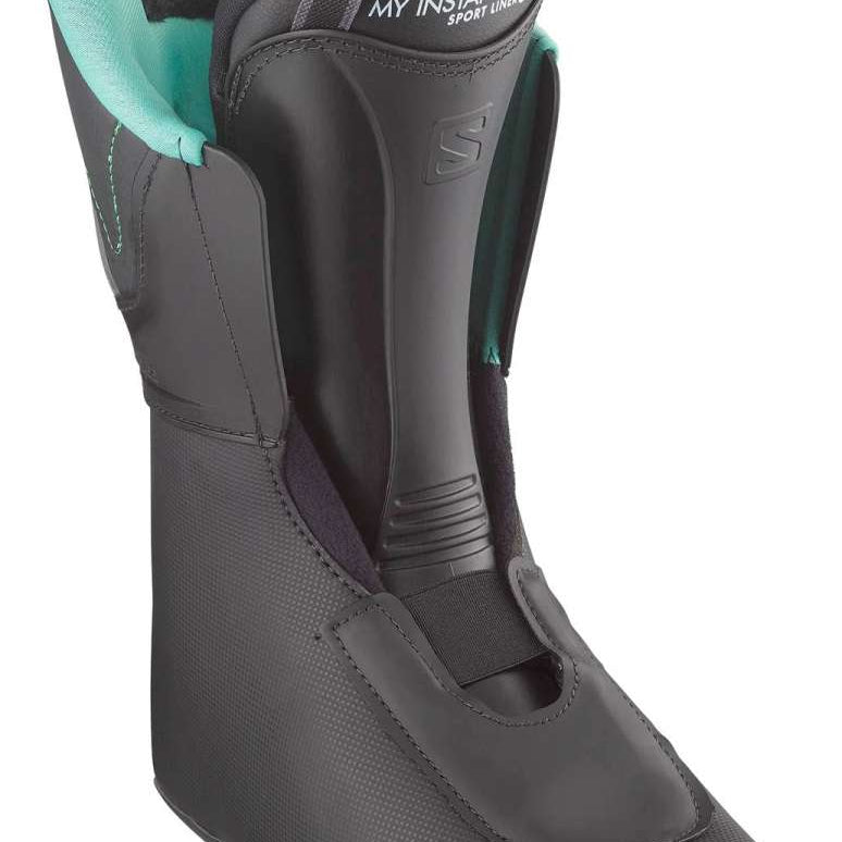 Salomon Women's Select HV 80 Ski Boots 2024 - Black ski boots with a textured pattern on the side and a white logo on the top.