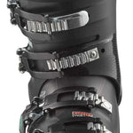 Salomon Women's Select HV 80 Ski Boots 2024 - Black ski boots with silver buckles and a teal logo on the side.