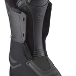 Salomon Ladies Shift Pro 90 Ski Boot 2024 - Black ski boot with a textured pattern on the side and a strap at the top.