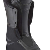 Salomon Ladies Shift Pro 90 Ski Boot 2024 - Black ski boot with a textured pattern on the side and a strap at the top.