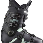 Salomon Ladies Shift Pro 90 Ski Boot 2024 - Black ski boot with white logo on top and silver buckles.