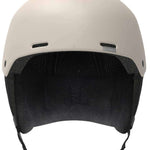 Salomon Women's Spell Helmet 2023 - A white helmet with a black visor and ventilation holes on top.