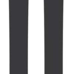 Salomon Women's Stance 84 Flat Ski 2023 - A black ski with a white logo and text on top, featuring a wavy line design in light pink.