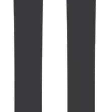 Salomon Women's Stance 84 Flat Ski 2023 - A black ski with a white logo and text on top, featuring a wavy line design in light pink.