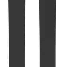 Salomon Women's Stance 84 Flat Ski 2023 - A black ski with a white "S" logo on top, featuring a flat shape and rounded tip.