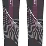Salomon Women's Stance 84 Flat Ski 2023 - A black ski with a white logo and text on top, featuring a wavy line design at the bottom.