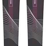 Salomon Women's Stance 84 Flat Ski 2023 - A black ski with a white logo and text on top, featuring a wavy line design at the bottom.