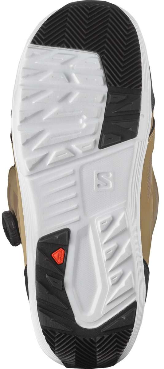 Salomon Launch BOA SJ Snowboard Boots 2024 - Black snowboard boots with a textured, rubber outsole and silver BOA dials on the side.