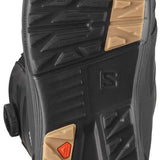 Salomon Launch BOA SJ Snowboard Boots 2024 - Black snowboard boots with tan laces and a tan sole.