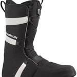 Salomon Launch BOA SJ Snowboard Boots 2024 - Black snowboard boots with white accents and a textured pattern on the toe area.