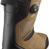 Salomon Launch BOA SJ Snowboard Boots 2024 - Black boots with tan accents and a black strap on top.