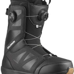 Salomon Launch BOA SJ Snowboard Boots 2024 - Black snowboard boots with a textured pattern on the side and a white logo on the tongue.