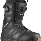 Salomon Launch BOA SJ Snowboard Boots 2024 - Black snowboard boots with a textured pattern on the side and a white logo on the tongue.