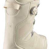 Salomon Launch Lace SJ BOA Snowboard Boots 2024 - White snowboard boots with a textured pattern on the toe and heel, featuring a BOA closure system.