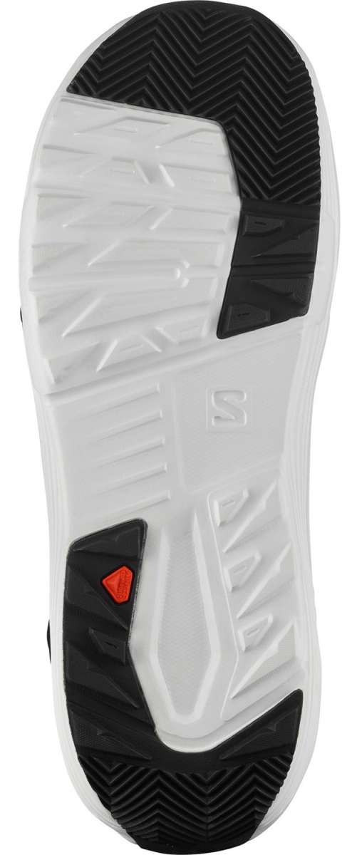 Salomon Launch Lace SJ BOA Snowboard Boots 2024 - Black snowboard boots with a textured, rubber outsole and silver BOA dials on the side.