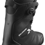 Salomon Launch Lace SJ BOA Snowboard Boots 2024 - Black snowboard boots with white accents and a textured pattern on the side.