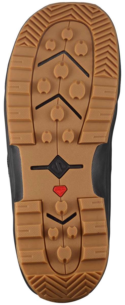 Salomon Malamute Lace Snowboard Boot - Black snowboard boots with a textured rubber sole and black laces.