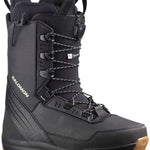 Salomon Malamute Lace Snowboard Boot 2022-2023 - Black snowboard boots with white laces and a black sole.