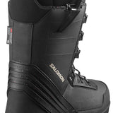Salomon Malamute Lace Snowboard Boot 2022-2023 - Black snowboard boots with a textured pattern on the side and brown laces.