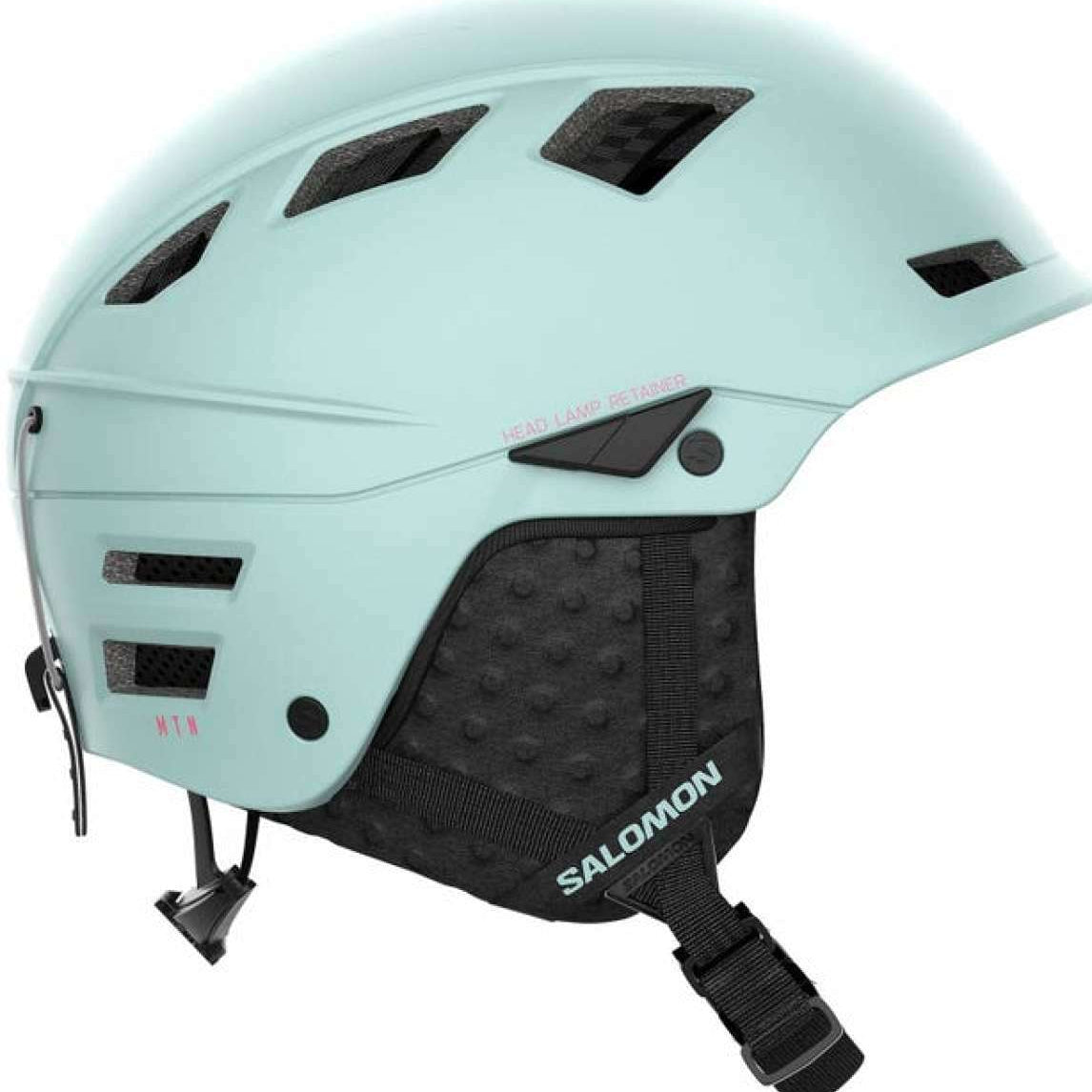 Salomon Mtn Lab Helmet 2023 - A matte black helmet with a sleek, aerodynamic design and ventilation holes on top.