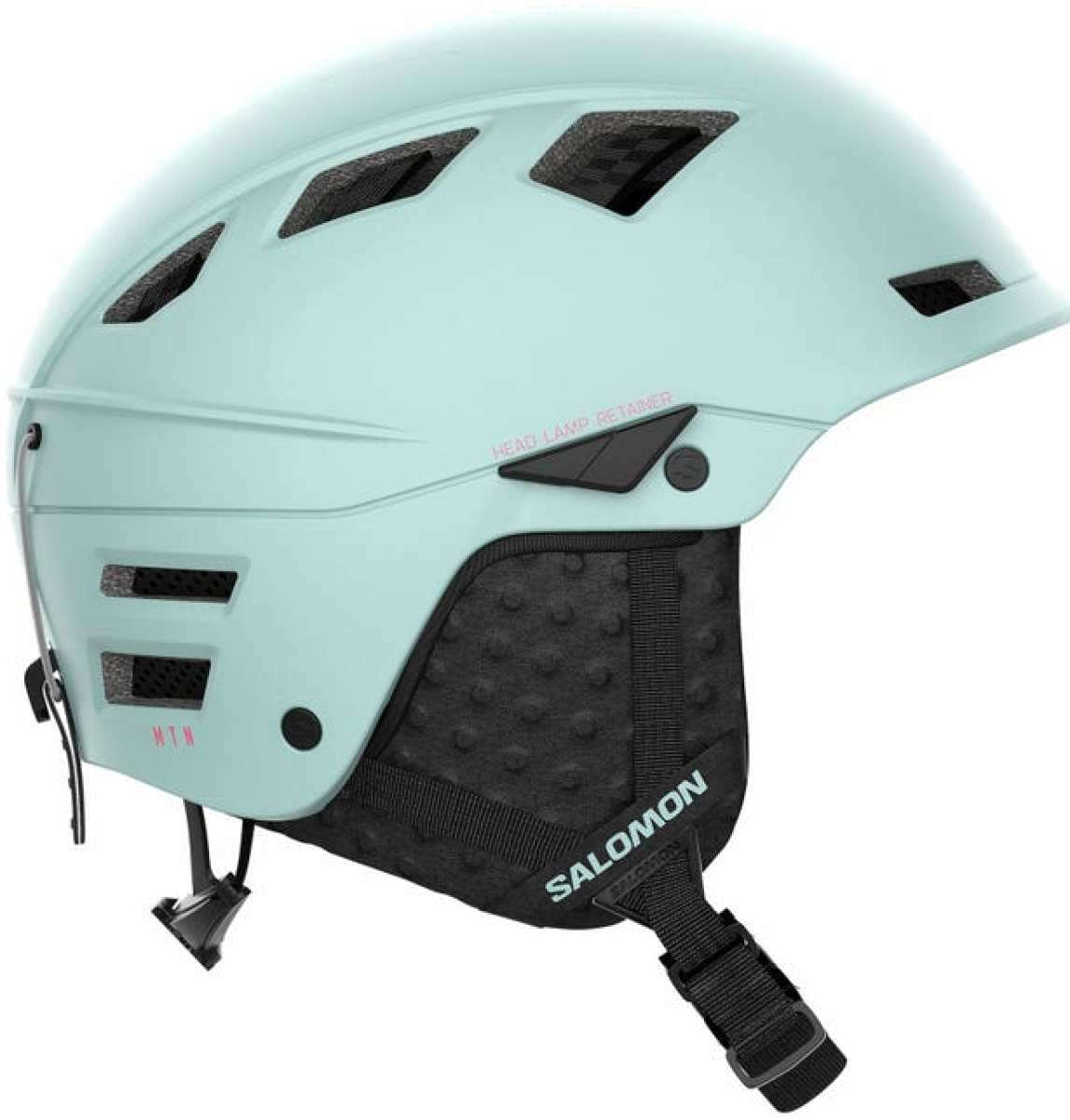 Salomon Mtn Lab Helmet 2023 - A matte black helmet with a sleek, aerodynamic design and ventilation holes on top.