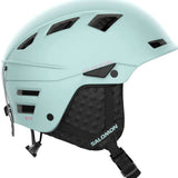 Salomon Mtn Lab Helmet 2023 - A matte black helmet with a sleek, aerodynamic design and ventilation holes on top.