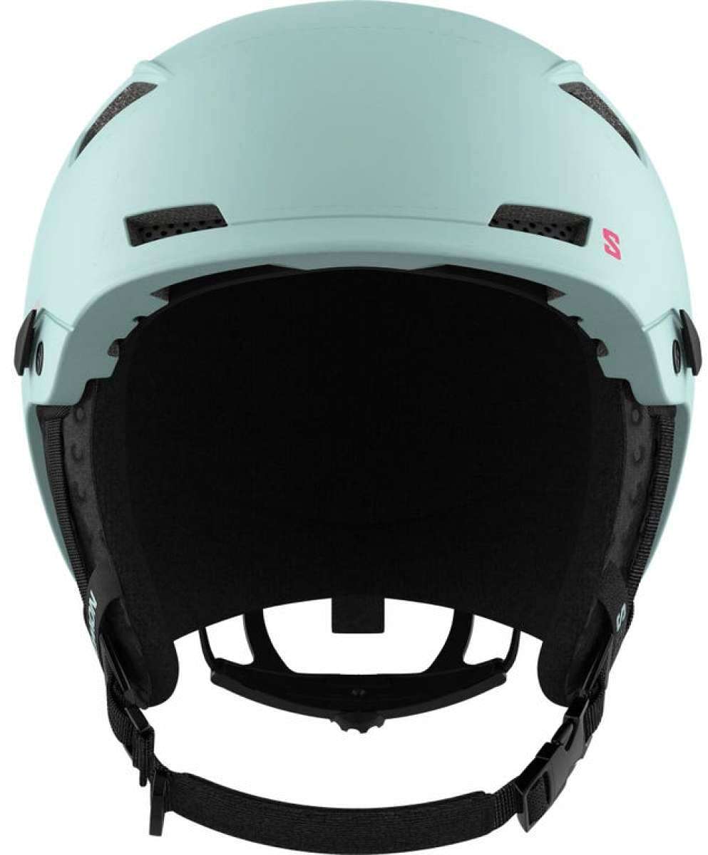 Salomon Mtn Lab Helmet 2023 - A matte black helmet with a sleek, aerodynamic design and ventilation system visible on top.