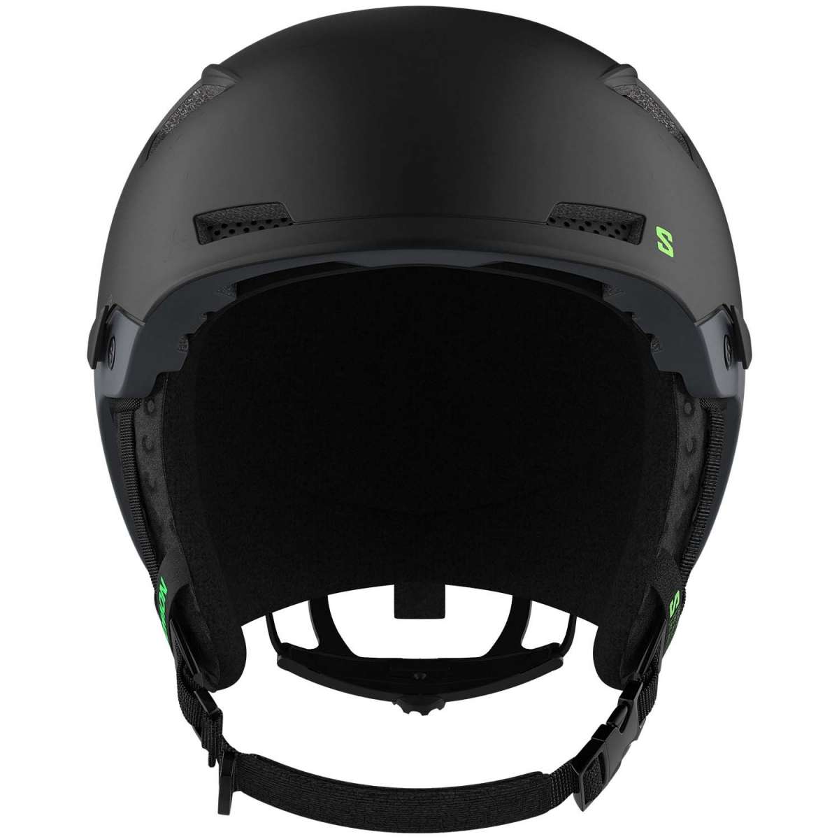 Salomon MTN Lab Helmet 2024 - Matte black helmet with a sleek, aerodynamic design and ventilation system visible on top.