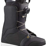 Salomon Women's Pearl BOA Snowboard Boots 2024 - Black snowboard boots with a textured pattern on the toe and heel areas.