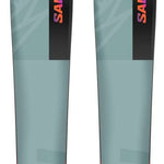 Salomon QST 98 Skis 2024 - A pair of skis with a gray base and black lettering on the top sheet, featuring the brand name "SALOMON" in large letters.