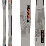 Salomon QST Spark 85 Flat Ski 2022 - A gray ski with a black and white geometric pattern on top, featuring a black Salomon logo at the tip.