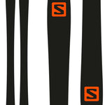 Salomon QST Spark 85 Flat Ski 2022 - A black ski with a red logo on top and bottom.