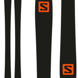 Salomon QST Spark 85 Flat Ski 2022 - A black ski with a red logo on top and bottom.