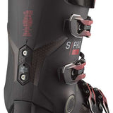 Salomon S/Pro HV 100 Ski Boots 2024 - Black ski boots with red accents and silver buckles.