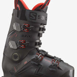 Salomon S/Pro HV 120 Ski Boots 2023 - Black ski boots with red accents and a black strap on top.