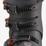 Salomon S/Pro HV 120 Ski Boots 2023 - Black ski boots with red accents and a black strap on top.